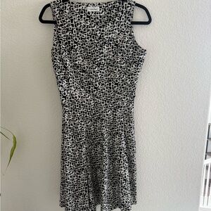 Black and White Patterned Women's Dress